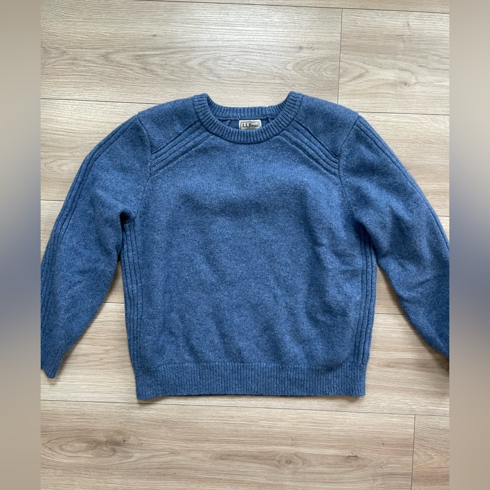 L.L. Bean Light Blue Wool Sweater - Picture 2 of 6